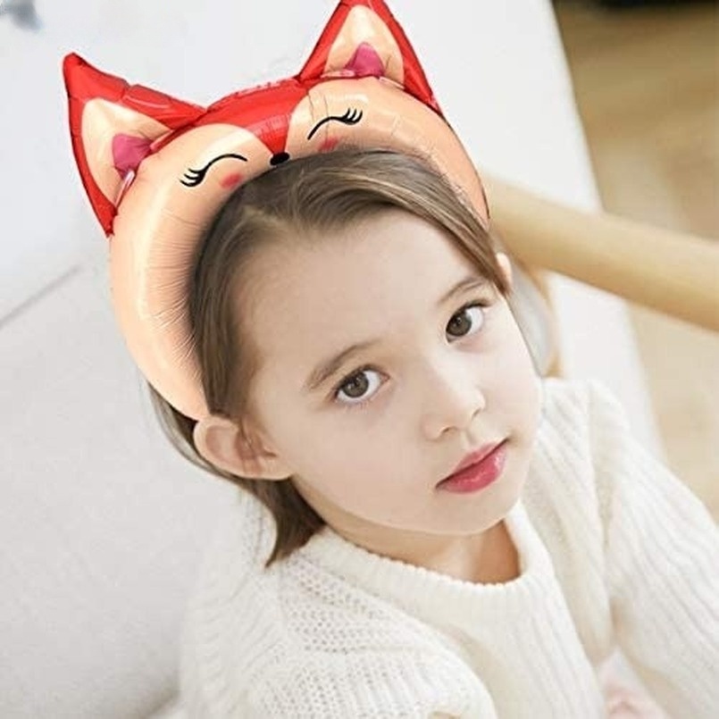 Set 10 Băng Đô Cài Tóc Bong Bóng Lá Nhôm Hình Động Vật Hoạt Hình Dễ Thương Trang Trí Tiệc Sinh Nhật Cho Bé