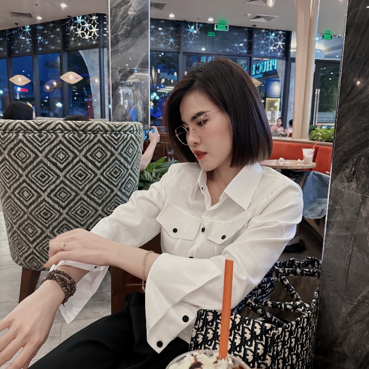 Set Áo Sơ Mi Croptop Quần Suông SM06 Phong Cách Cá Tính Cho Nữ