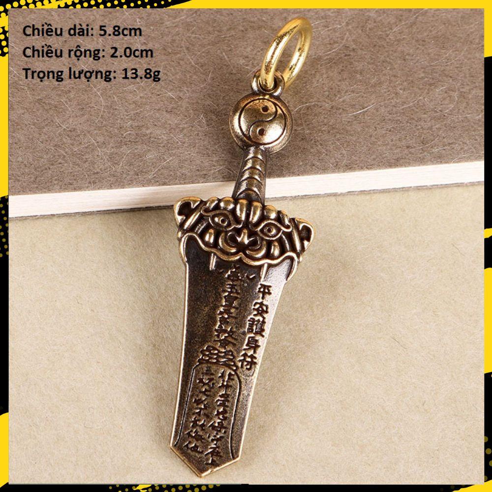 Móc Khóa Đồng Thau Đao, Kiếm, Rìu, Búa Độc Đáo - E4