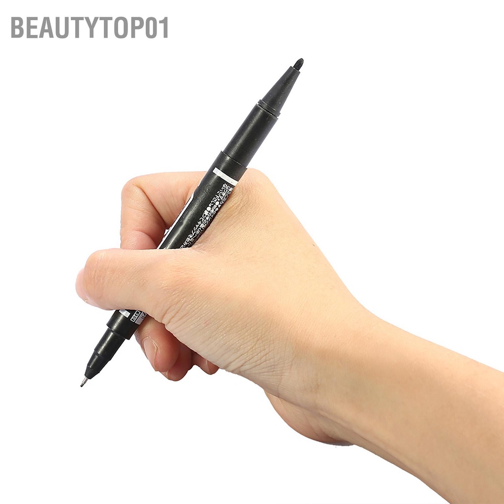 BeautyTop01 10 Cái/hộp Đen Đôi Kết Thúc Da Bút Hình Xăm Xuyên Định Vị Đánh Dấu Dụng Cụ