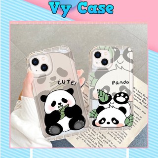 Ốp Điện Thoại TPU trong gân in hình Gấu trúc Mềm Trong Suốt Chống Sốc Cho IPhone 1411 12 Pro XS 7 8 Plus
