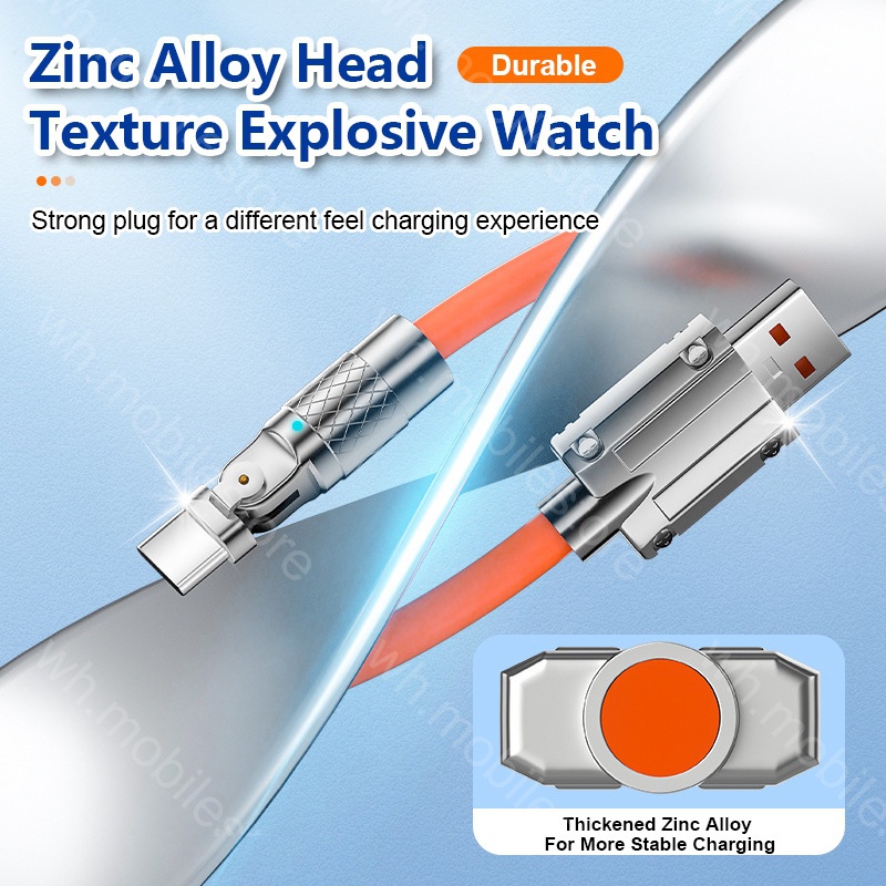 Dây Cáp Sạc Nhanh Loại C 120W 6A Bằng Silicone Dành Cho Điện Thoại Huawei Xiaomi Oppo Android