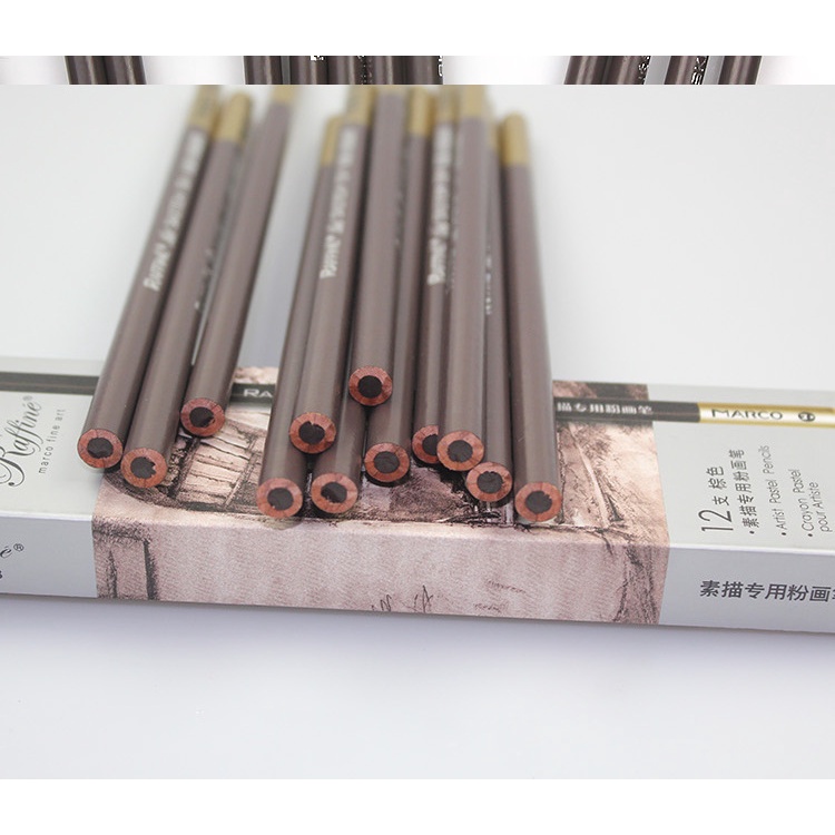 Bút Chì Vẽ Phác Họa Caryon Pastel Lõi Mềm Nhiều Màu Tùy Chọn 7011 Marco