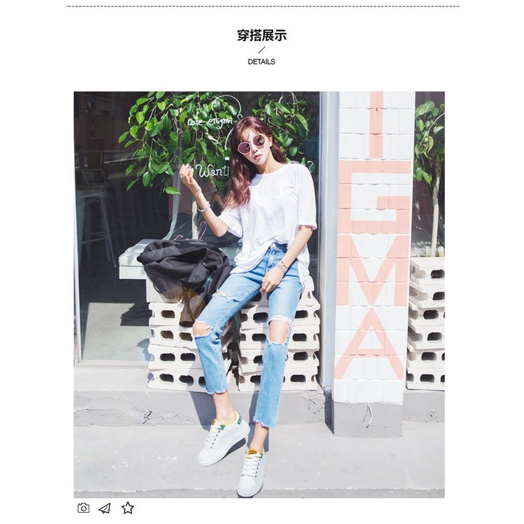 Giày Thể Thao Trắng Phong Cách Hàn Quốc Năng Động Cho Nữ Sinh