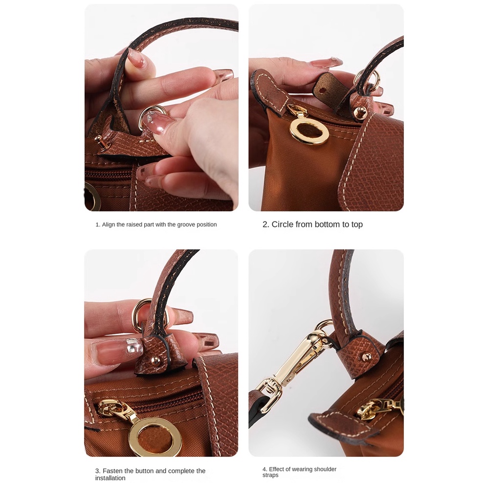 Dây đeo chuyển đổi túi mới 100cm cho túi mini punch-free dài da thật dây đeo chéo vai túi phụ kiện dây đeo vai miễn phí