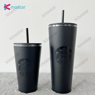 710ml/473ml cốc starbucks double matte coffee frosted chai 24oz/16oz có ống hút .
