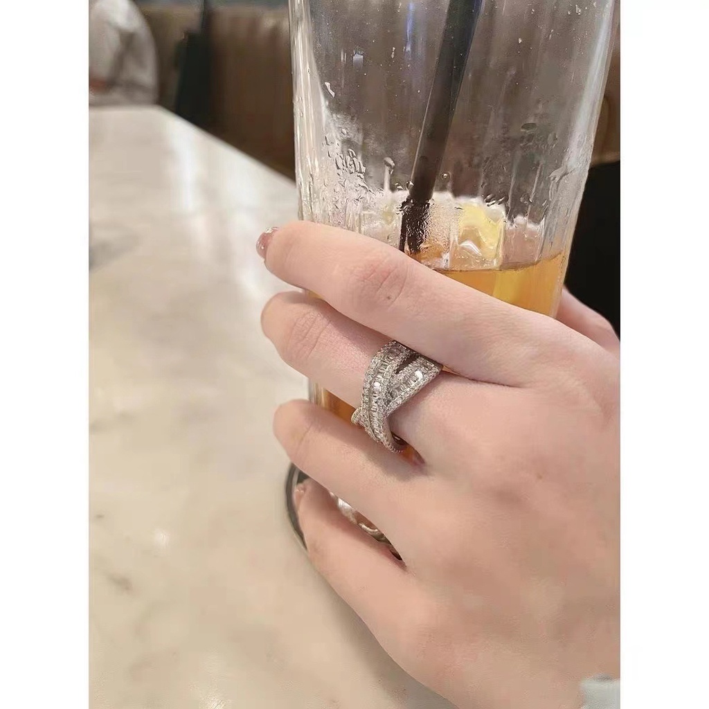 Hàng Mới Về Mới Nhẫn Hở Đính Đá Zircon Độc Đáo Thời Trang