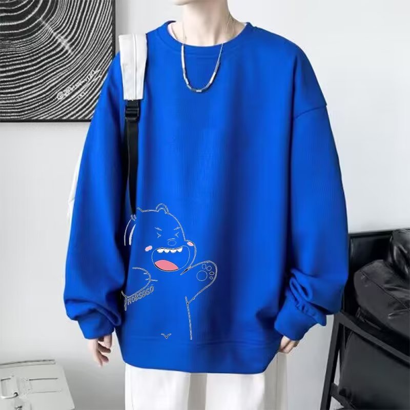 Áo sweater Waffle tay dài in họa tiết Mô hình Cartoon Cub cái phong cách Hàn Quốc thời trang mới dành cho Nam Và Nữ Size M-5XL