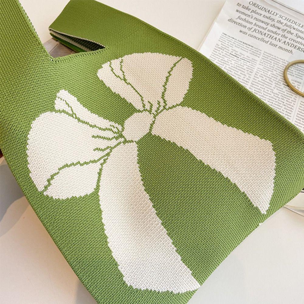 Pinou Túi Xách Dệt Kim Thắt Nơ Đeo Cổ Tay Phong Cách vintage Dành Cho Nữ