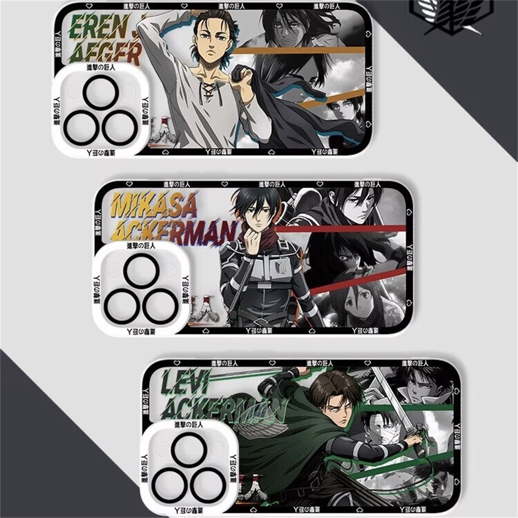 Vỏ điện thoại cho samsung galaxy a21s a31 a50 a30 a22 a23 a24 a32 a33 a42 4g 5g angel eyes attack on titan mikasa ackerman eren levi armin fashion clear anime cartoon cover