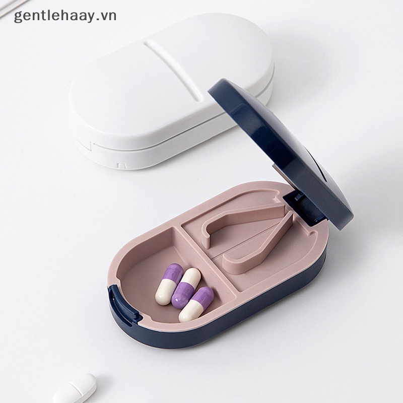 Hộp cắt thuốc gg hộp đựng thuốc di động máy xay hữu ích bộ chia thuốc người giữ thuốc máy cắt viên thuốc bộ chia bộ chia thuốc hộp đựng thuốc vn