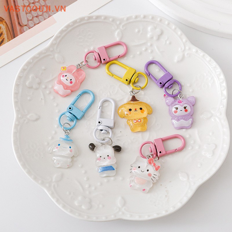 Vastji sanrio phim hoạt hình anime hello kitty keychain cinnamon dog kuromi melody keyring bag mặt dây chuyền ch phụ kiện chìa khóa ô tô dễ thương vn