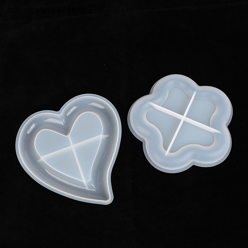 Khay đĩa thạch cao khuôn silicone tự làm trái tim mèo hình dạng hoa hộp lưu trữ đồ trang sức khuôn epoxy thủ công làm khuôn trang trí nội thất boutique