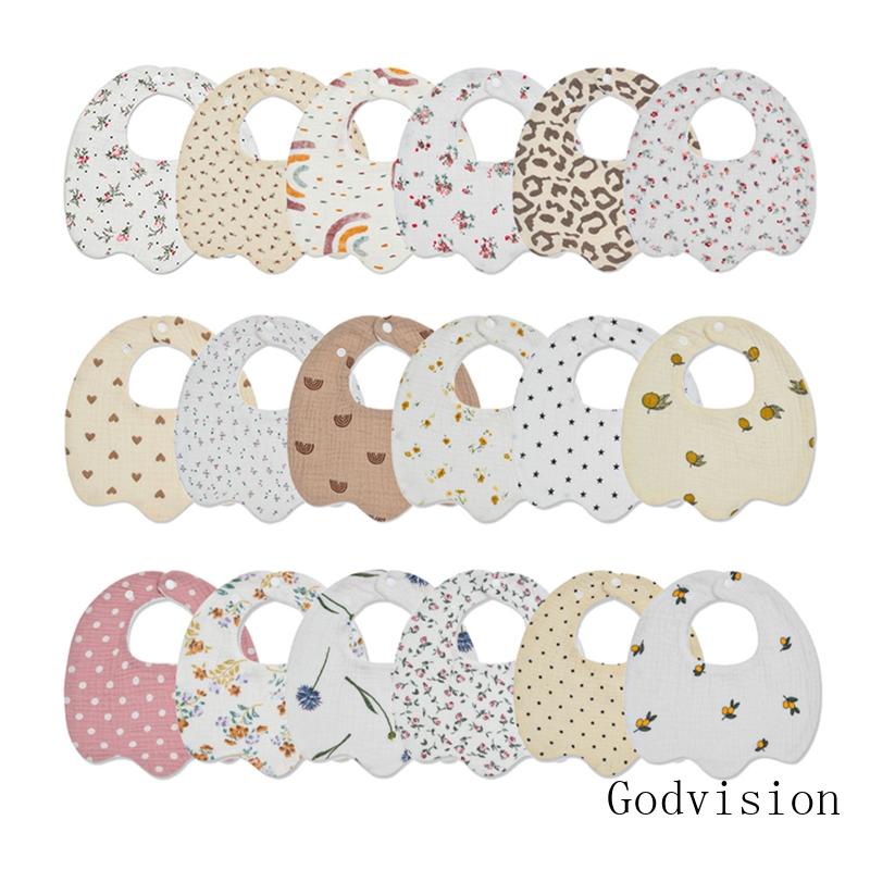 Bb baby in yếm hai lớp bông cho bé bú nước bọt khăn ợ vải cho trẻ sơ sinh trẻ mới biết đi nhai học eati