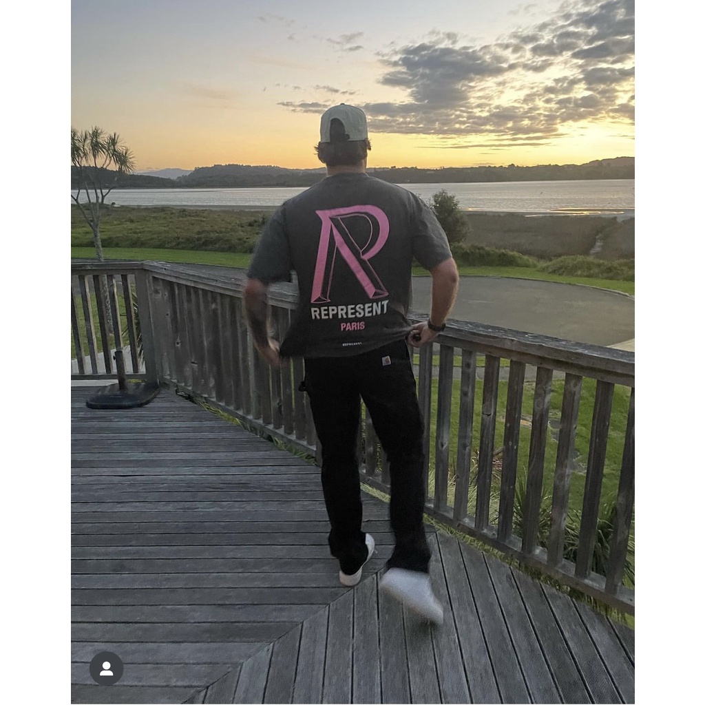 EL0K REPRESENT London Limited color logo slogan printed washed short sleeve cotton T-shirt 260g