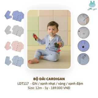 Bộ cadigan dài tay Lil cho bé trai bé gái