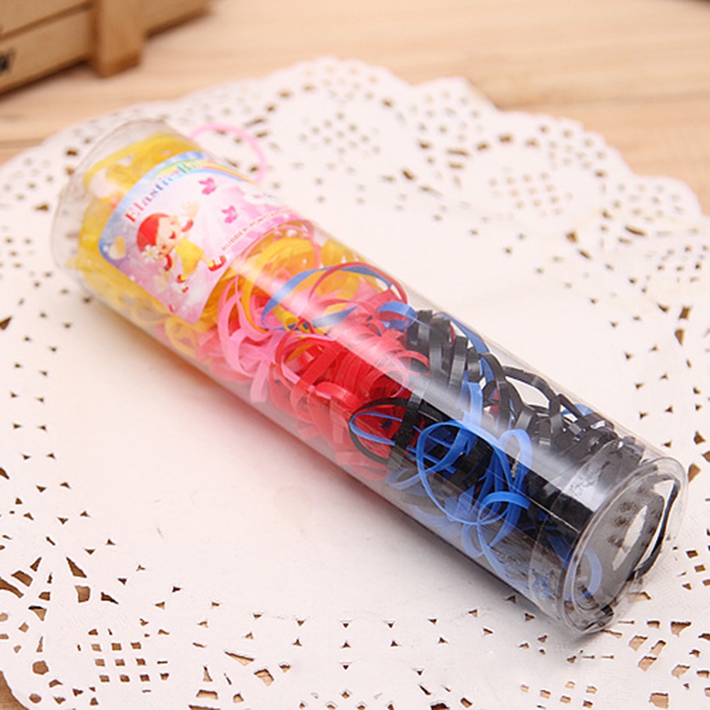 Set 220 Dây Thun Buộc Tóc Nhiều Màu Cho Bé Gái Giá Đỡ