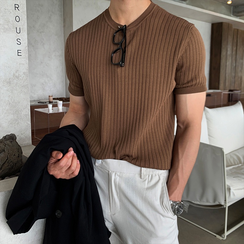 Áo Sweater Cổ Tròn Dáng Rộng Màu Sắc Đơn Giản Thời Trang Mùa Hè 2023 Cho Nam
