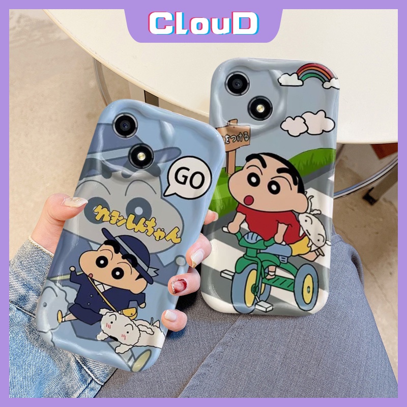 Đối với realme c25y c31 c3 c30 c1 c20 c35 c25 c12 c53 c11 c55 6i 9i c15 c21y c21 c33 5i 5s 7i 5 c25s c20a c2 3d gợn sóng cặp đôi cạnh cong phim hoạt hình hài hước bút chì màu shin-