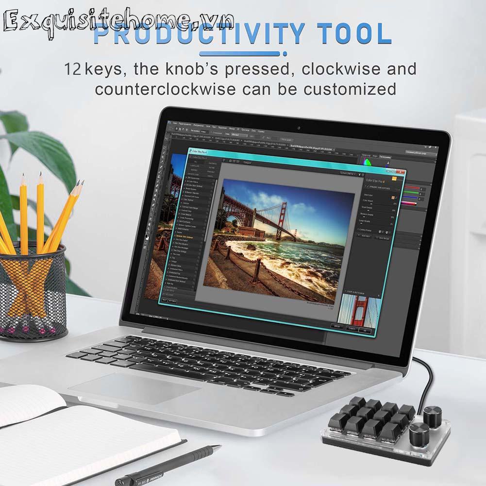 Bàn phím chơi game tùy chỉnh macro 12 phím + bàn phím cơ có thể lập trình