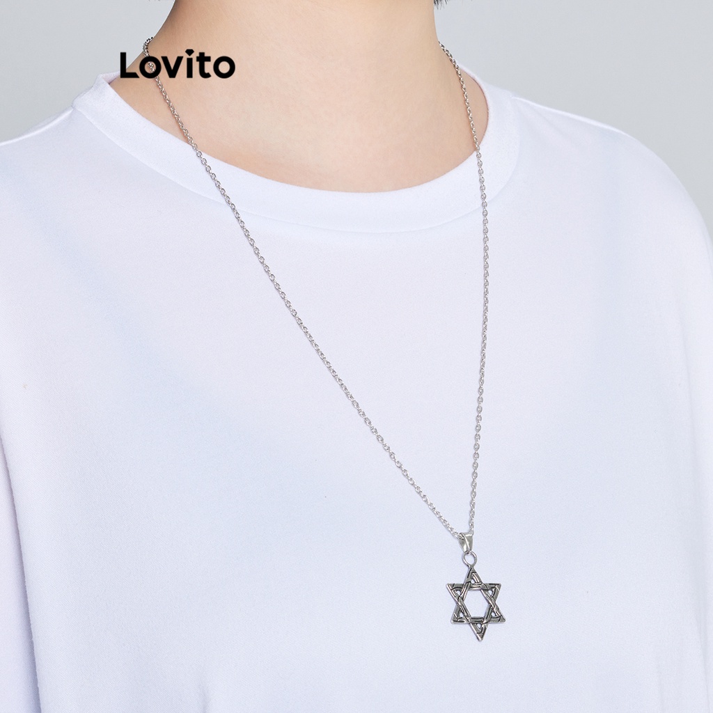 Dây chuyền Lovito kim loại màu trơn phong cách thường ngày cho nữ L60AD179