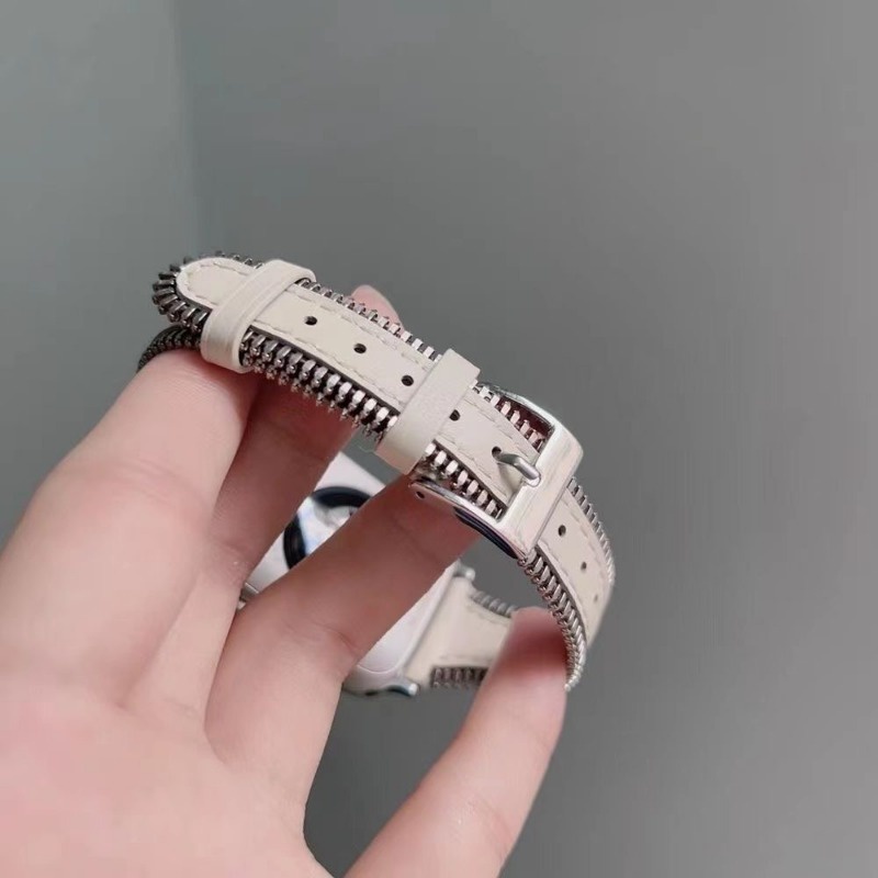 Dây đeo bằng da có dây kéo sáng tạo cho apple watch 8 7 6 se 5 4 3 dây đeo đồng hồ cho iwatch 41mm 40mm 45mm 44mm 42 38 ultra 49mm bracelet