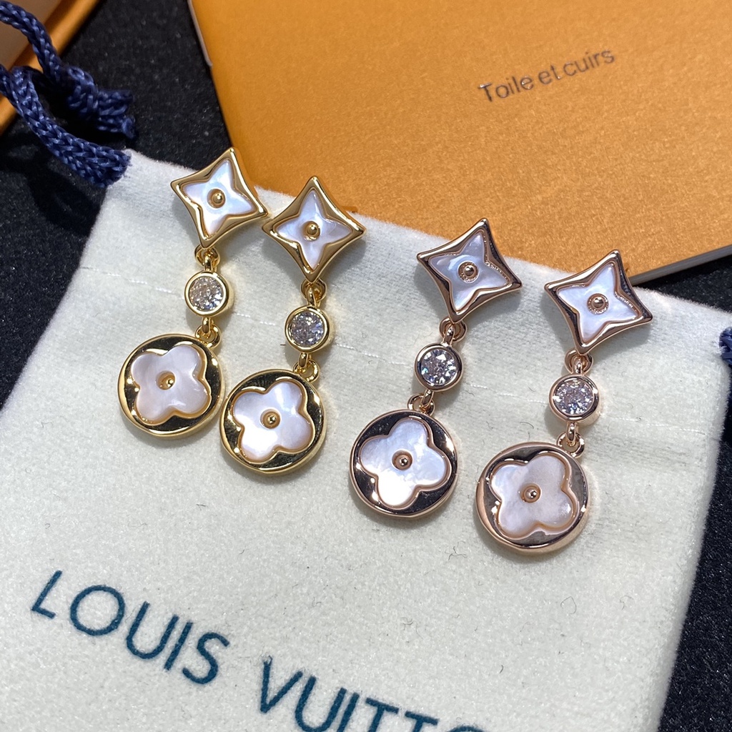 Lv Bông Tai Thép Titan Hình logo Chữ Thời Trang Cho Nữ