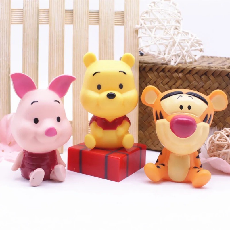 8 cm anime winnie the pooh hành động hình bánh topper pooh tigger piglet kawaii doll pvc sưu tầm mô hình đồ chơi trẻ em quà tặng trang trí bánh