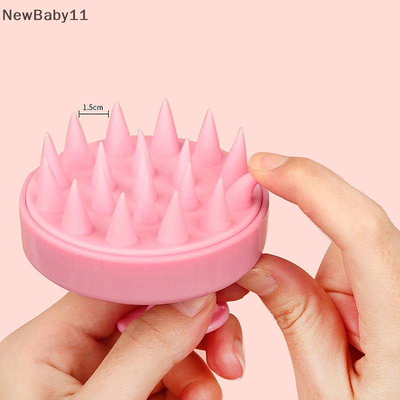 Newbaby lược massage silicon bằng nhựa làm sạch da đầu triệt để massage da đầu tạo bọt dễ dàng bàn chải massage đầu bàn chải gội đầu bàn chải tắm.