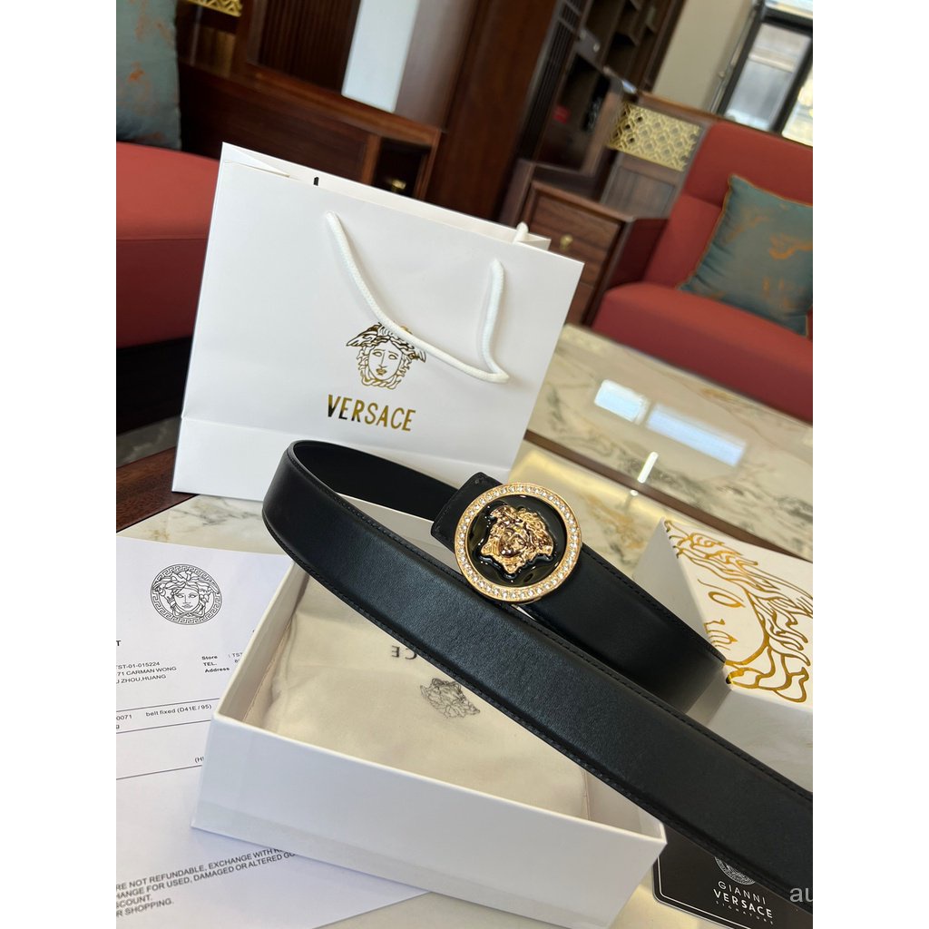 Thắt Lưng Versace 3.8cm 8VVK Khóa Đồng Thời Trang