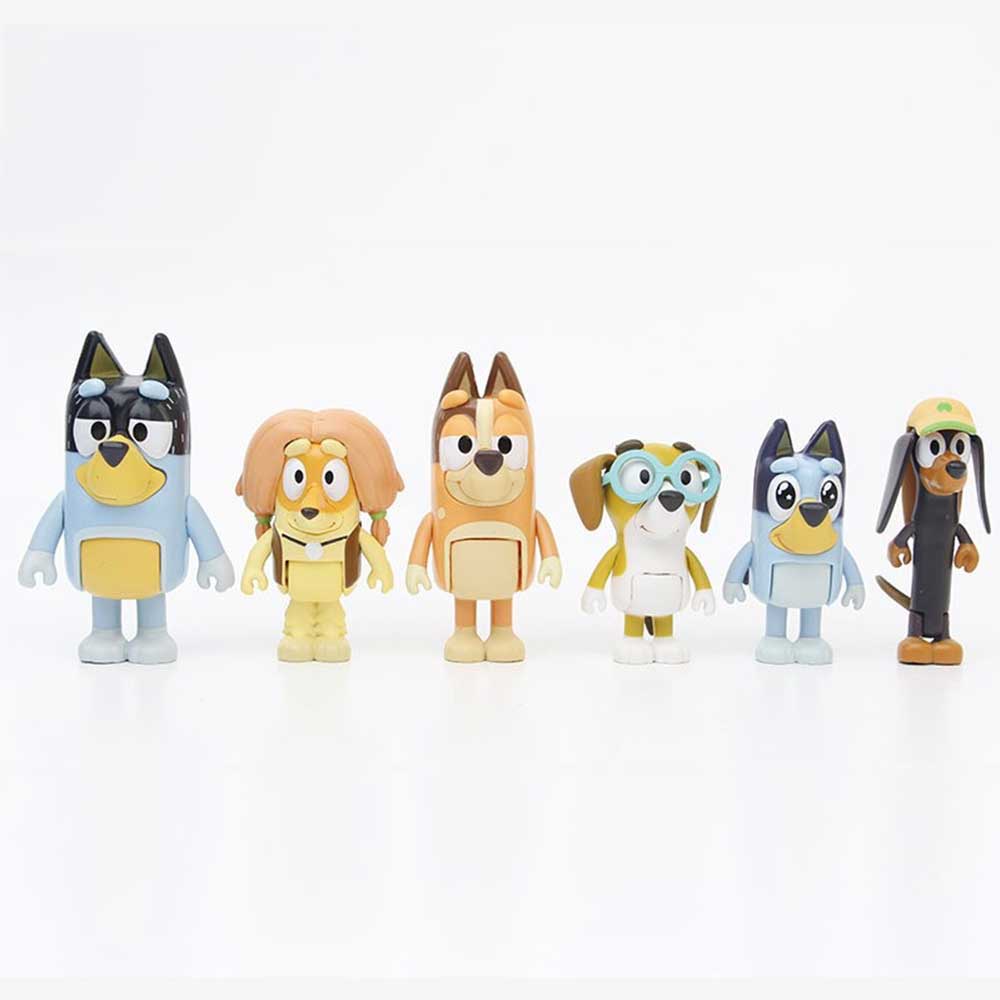 12Pcs Set Bluey's Family & Friends Pack Collect The World of Bluey Figure Toy