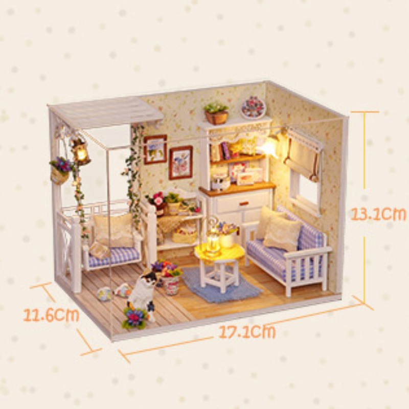 Đồ chơi trẻ em cô gái nhà thông minh handmade mô hình tự làm mini món quà hoạt động nhà nhỏ