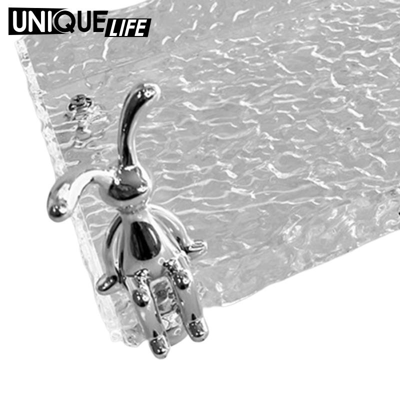 Khay trang điểm trưng bày phòng tắm vanity cho trang sức nước hoa chăm sóc da Kệ để đồ phòng tắm 2 tầng Acrylic kệ mỹ phẩm để bàn trong suốt