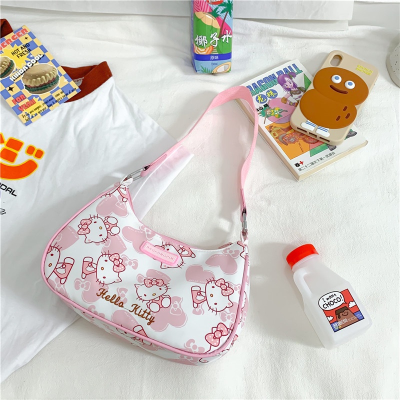 Mới Túi Đeo Chéo mini Hình hello kitty Màu Hồng Dễ Thương Cho Nữ