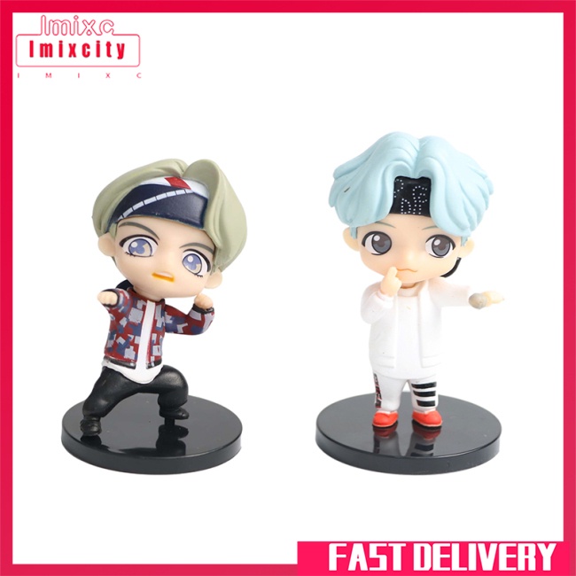 Set 7 mô hình mini IMIXCITY BTS Tinytan anime nhóm Bangtan Boys làm đồ chơi quà tặng cho người hâm mộ