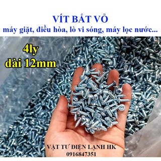 Vít 4 li bắt vỏ máy giặt điều hòa lò vi sóng máy lọc nước máy lạnh ốc vít dù mạ kẽm 4 ly dài 1,2cm Chuẩn