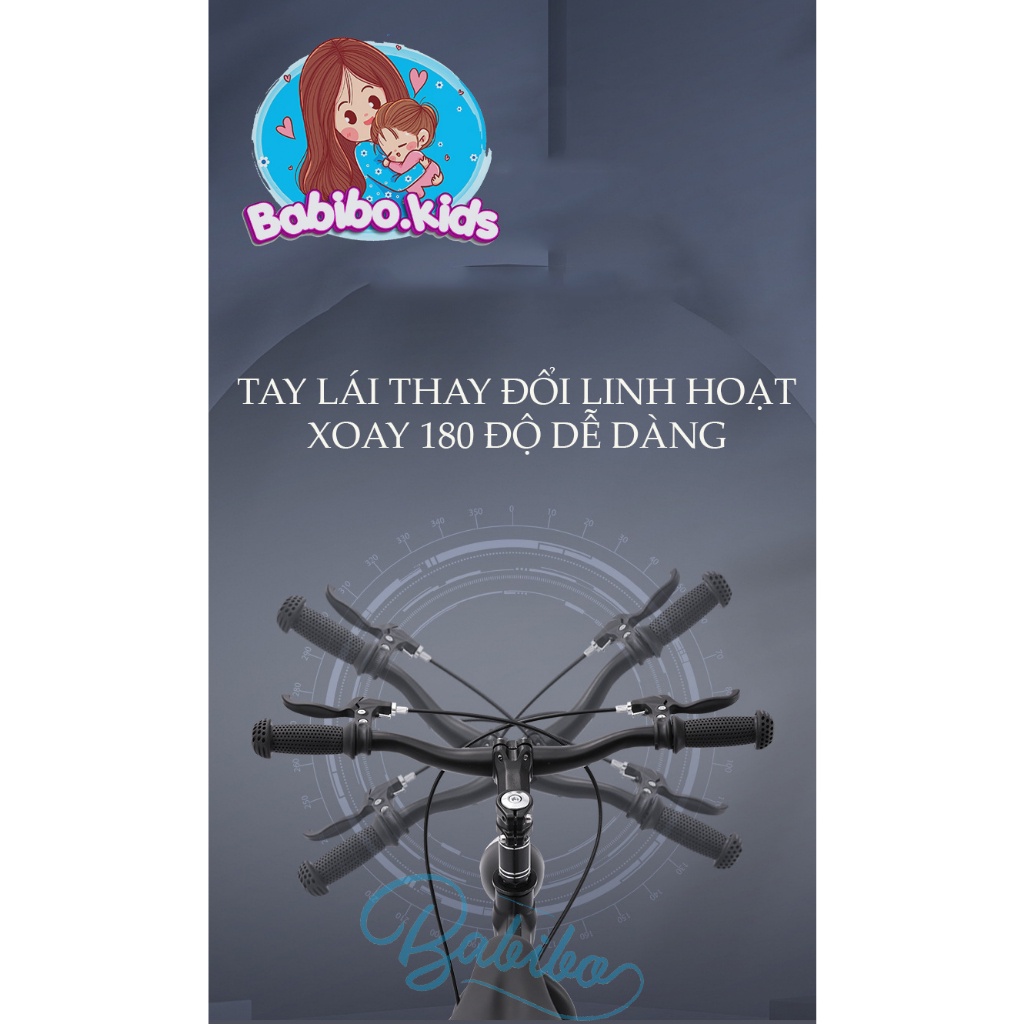 Xe đạp trẻ em, xe đạp BABIBO KIDS cho bé từ 4 đến 12 tuổi