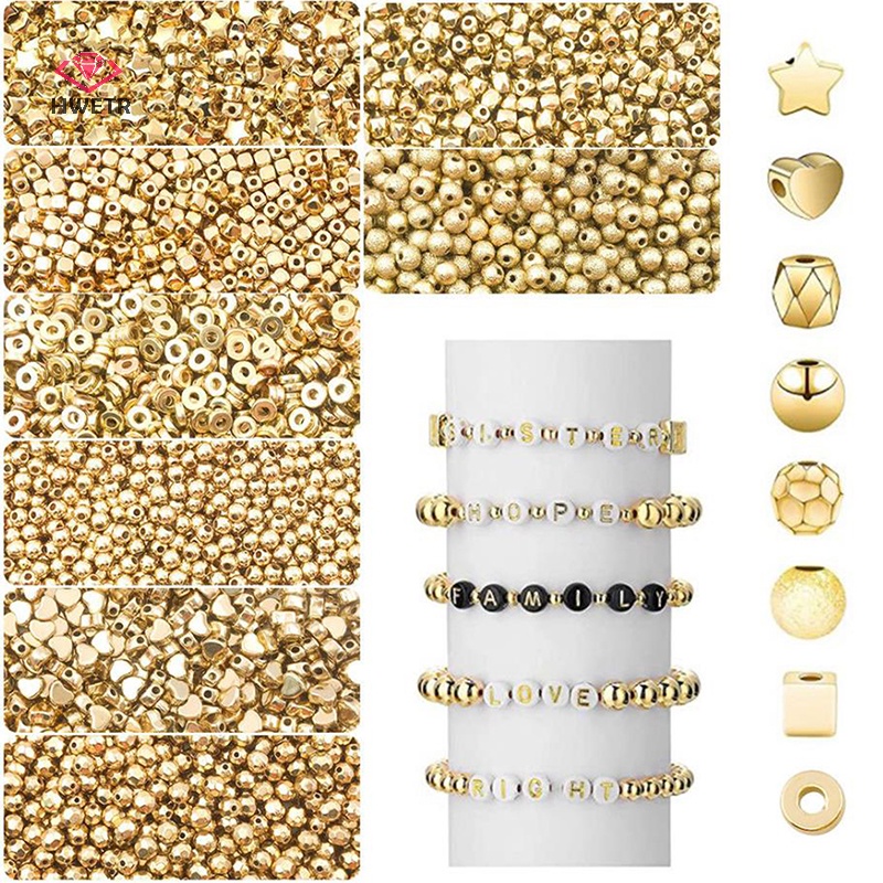 Hwetr 100 cái hạt ccb số lượng lớn loose spacer hạt tự làm vòng đeo tay phát hiện đồ trang sức làm mới
