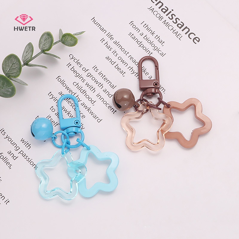 Móc khóa HWETR mặt ngôi sao năm cánh màu kẹo thanh lịch dành cho nữ