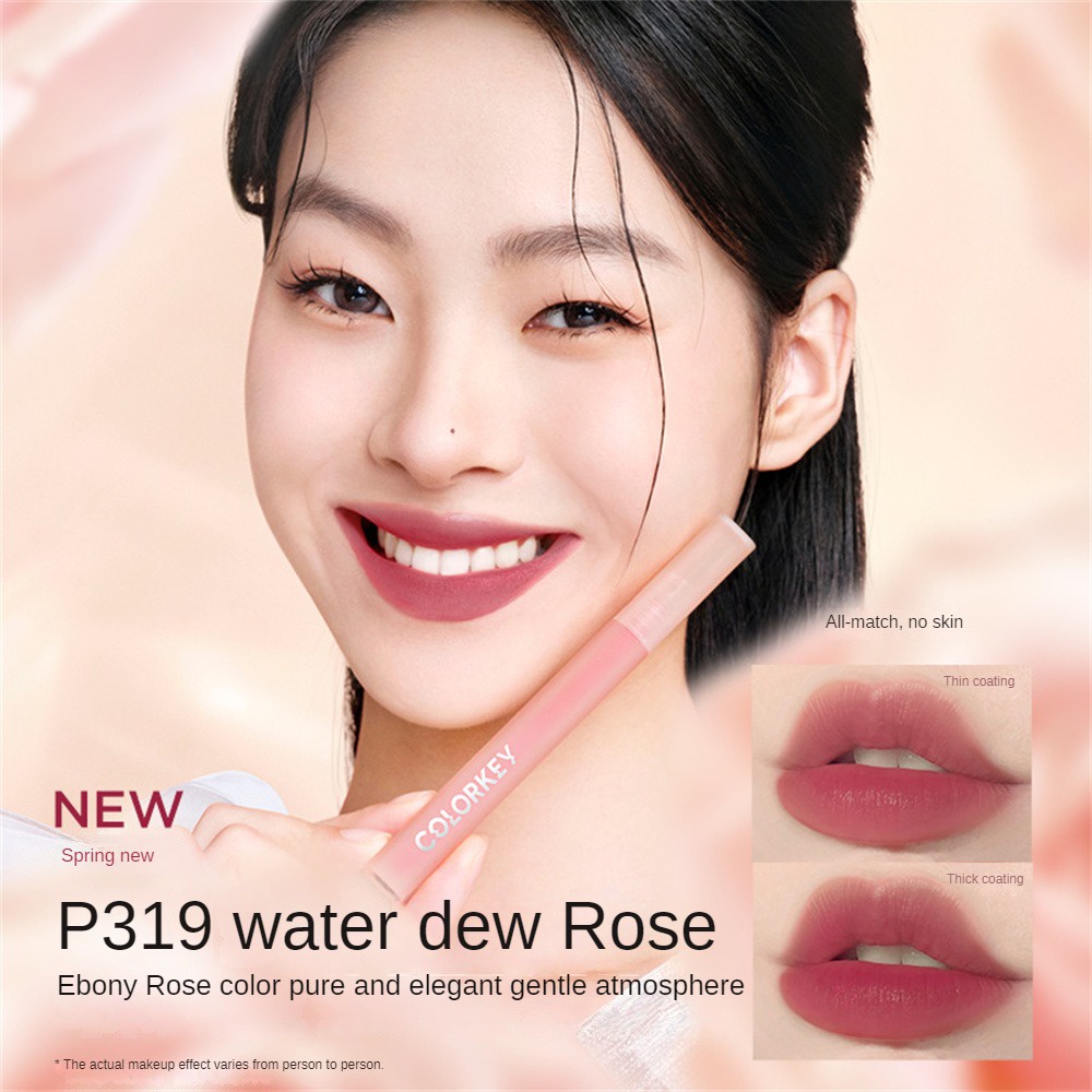 Colorkey Mirror Son Bóng Dưỡng ẩm Lâu Trôi Không Thấm Nước Soft Mist Matte Lip Gloss Ok Kissme.