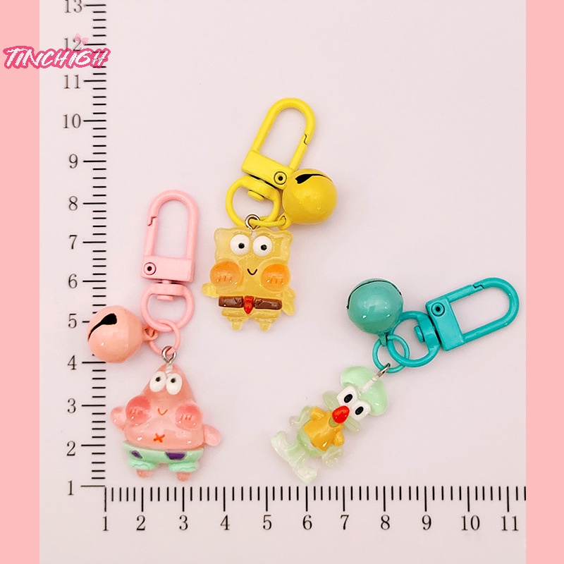 1 cái kawaii spongebobed patrick star keychain mặt dây chuyền hoạt hình dễ thương cô gái trang sức món quà người bạn tốt nhất