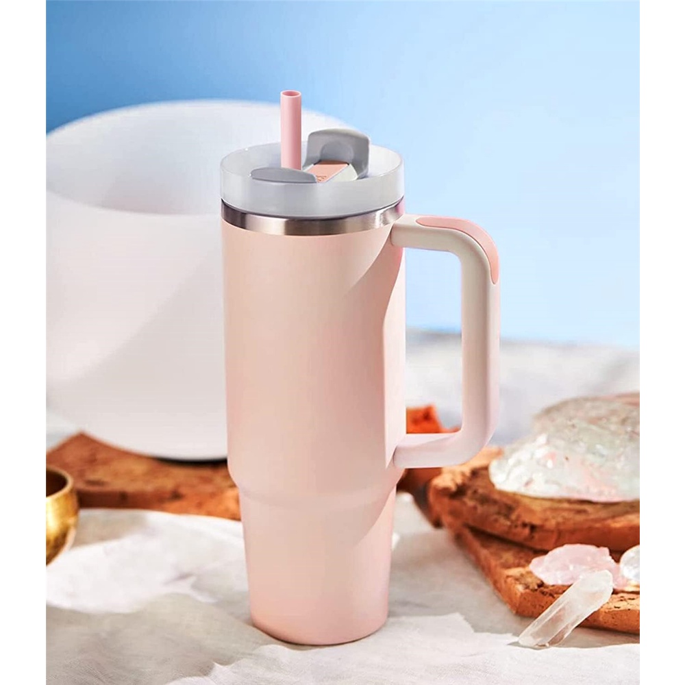 Ống hút silicone thay thế cho cốc tumbler stanley 40 oz 30 oz, ống hút tái sử dụng 6 gói với bàn chải làm sạch cho stanley adventure quencher travel tumbler, ống hút cho stanley accessor