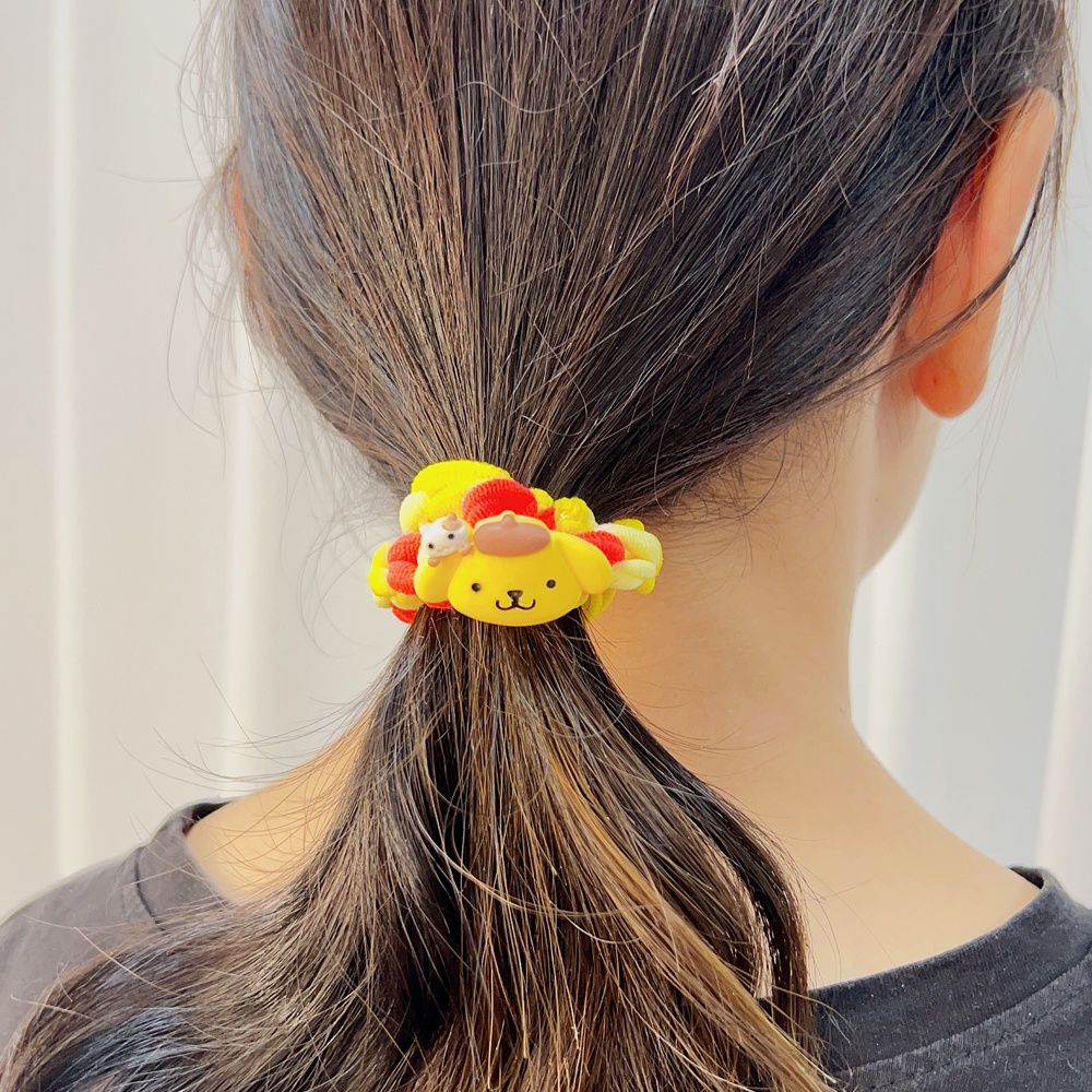 Sanrio Dây Buộc Tóc Đuôi Ngựa Bằng Nhựa resin Co Giãn Phong Cách Hoạt Hình kuromi Dễ Thương diy Cho Bé Gái y2k