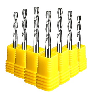 1 cái 3.175 1/8 shank 2 flute máy phay xoắn ốc cnc phẳng mũi cuối máy khắc bộ định tuyến bit carbide tool endmill