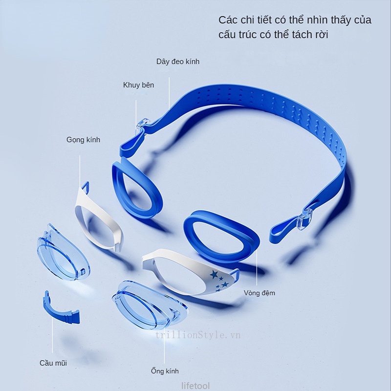 Kính Bơi Gọng Nhỏ Chống Thấm Nước Chống Sương Mù Họa Tiết Hoạt Hình Dễ Thương Cho Bé