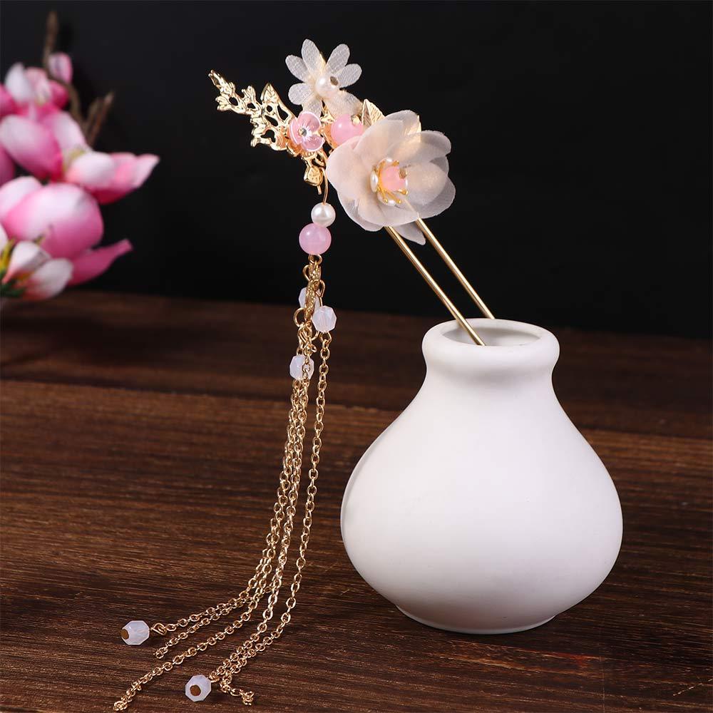 BERNARDO Lược Cài Tóc Handmade Đính Hoa Tua Rua Dài Thời Trang Cho Nữ