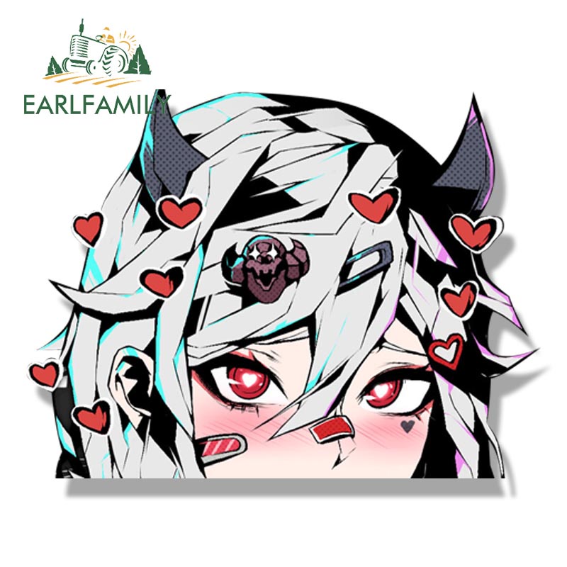 Earlamily Đề Can Dán Trang Trí Xe Hơi In Chữ Modeus From Helltaker Peeker Hoạt Hình Waifu Fanart JDM Peek