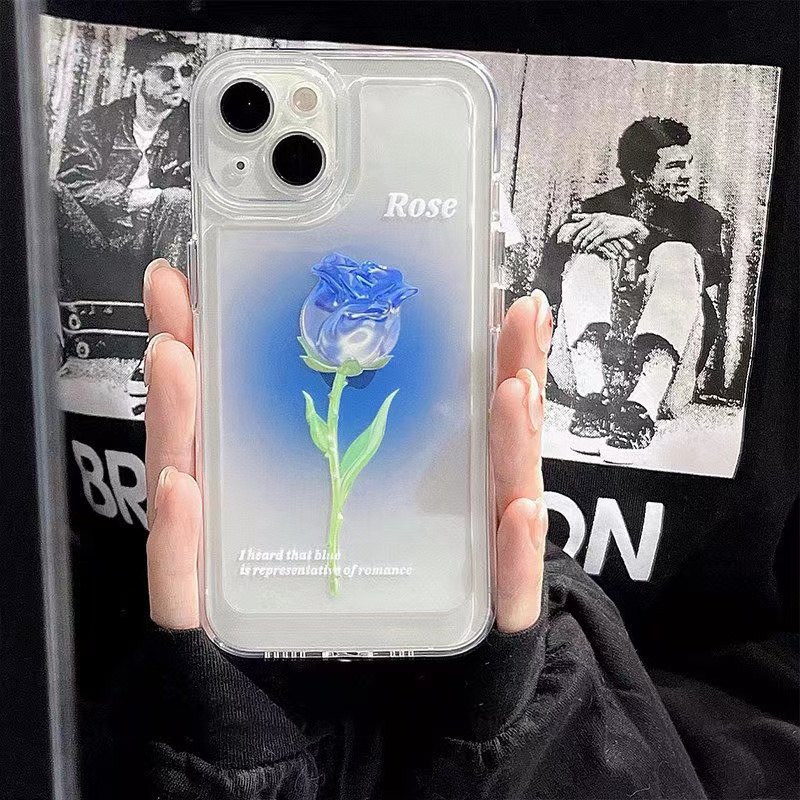 Ốp Điện Thoại TPU Silicon Mềm Trong Suốt Họa Tiết Hoa Hồng Cho Iphone 14 Plus 13 Pro Max 12 11 X Xs Xr 8 7 Plus