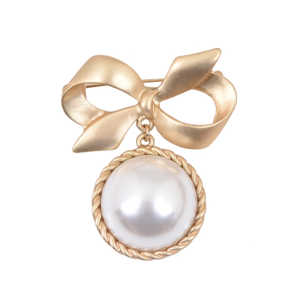 Trâm Cài Áo Hình Nơ Đính Ngọc Trai Thời Trang Cho Nữ