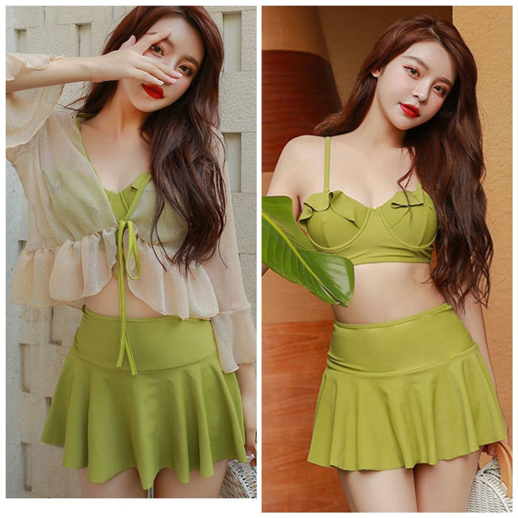 Bộ Đồ Bơi Bằng Nylon Phong Cách Hàn Quốc Mới 2023